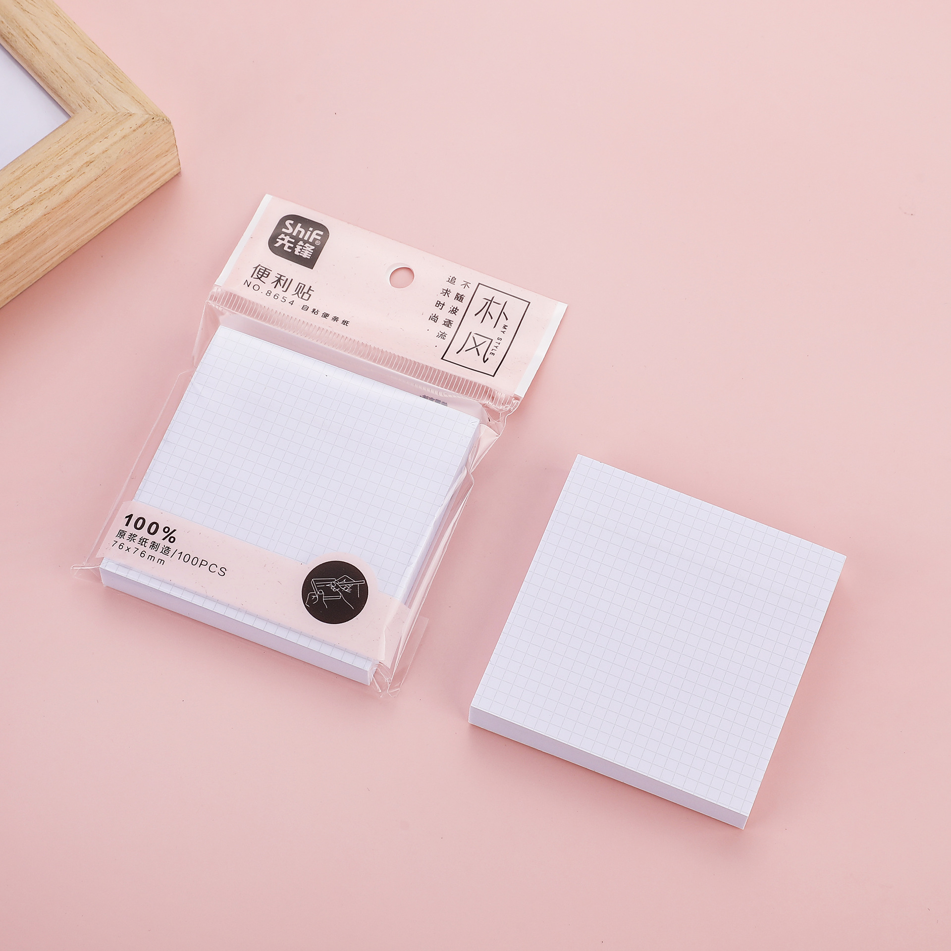 Pioneer 8654 Simple white sticky Notes, 100 pages, can be used to stick hand-torn work, study or office notes N times Item Picture