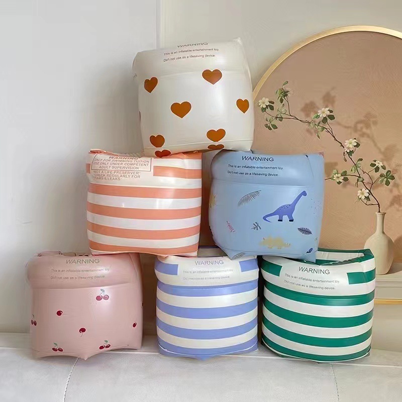 儿童复古游泳圈手臂圈水袖大人臂圈游泳手臂浮圈双气囊加厚手臂圈