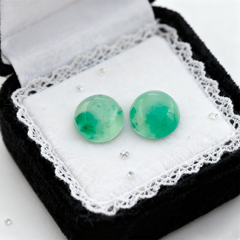 Natural African jade top beads ingredients, round egg surface accessories, diy handmade jewelry materials, wholesale of jewelry ring faces Application Scenario