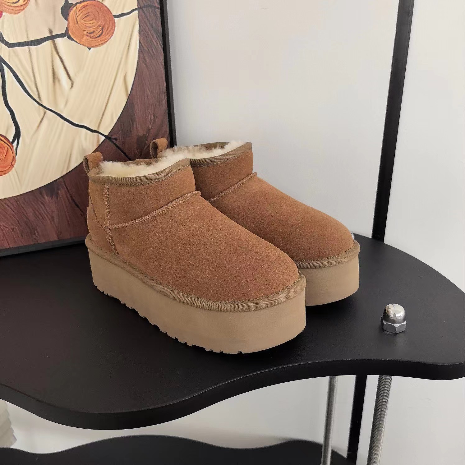 Sangpo Snow Boots for Women, thick-soled 2025 new style, fashionable, versatile, simple short boots, warm, 5 cm cotton shoes, Mera