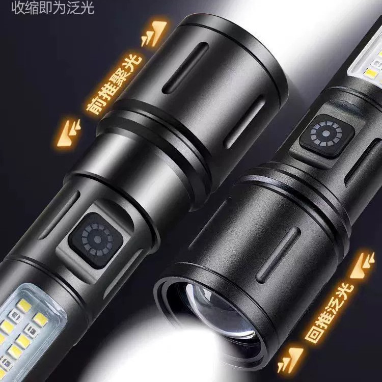 TYPE-C High-intensity flashlight, a rechargeable ultra-bright long-range flashlight, is a portable and adjustable focus flashlight for home and outdoor use details Picture