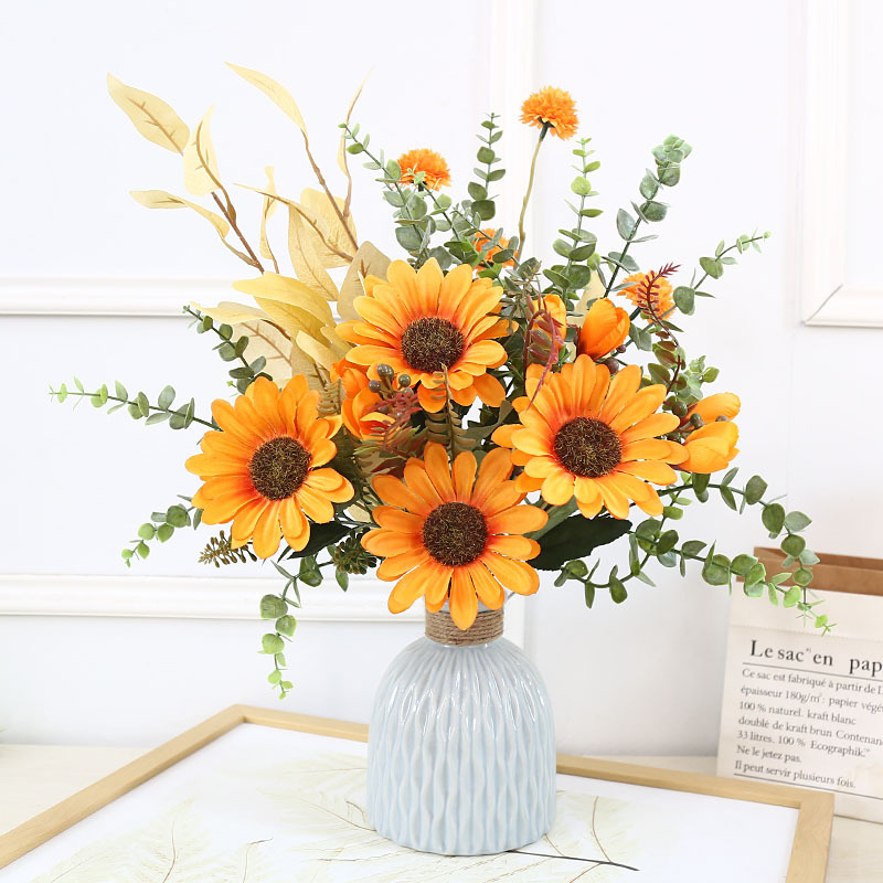 假花仿真花客厅摆件摆设轻奢风家用装饰地中海花艺插花花艺批发