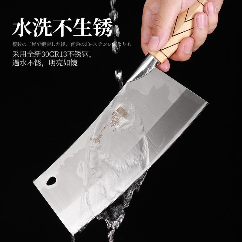 地摊热卖合金钢菜刀木把肉片刀 家用厨用刀具肉片刀木柄切菜刀