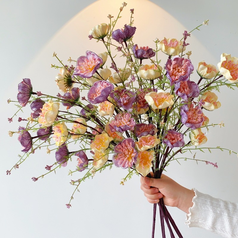 Pink butterfly flower, artificial flower, fake flower, foam flower, living room dining table decoration, cross-border trade, silk flower, artificial wedding decoration flower Specification image