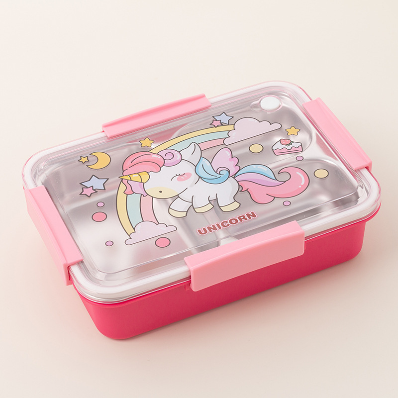 304 stainless steel anti-odor-mixing compartments lunch box, cartoon-sealed takeout, student and office worker insulated food-grade lunch box Application Scenario