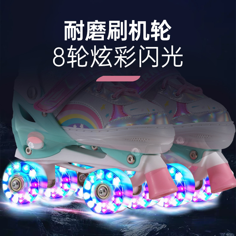 Cross-border roller skates, adult roller skates, children's full set, double-row roller skates, beginners, men and women details Picture