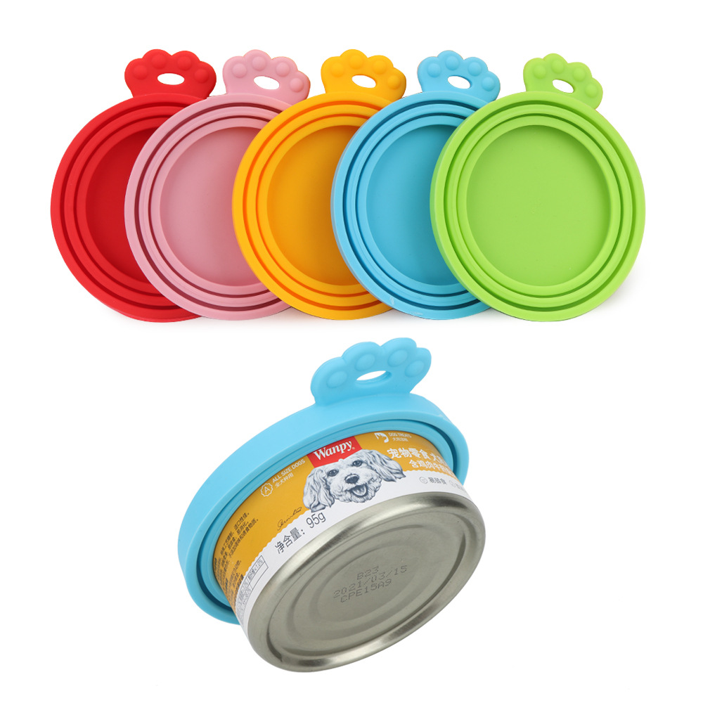 Cross-border pet supplies: Silicone dog food, cat food, can LIDS, fresh-keeping LIDS, three-piece sealing LIDS, factory direct sales full figure