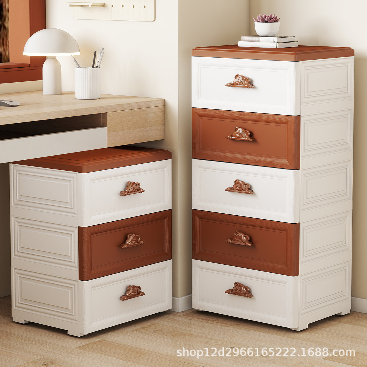 家用多层欧式抽屉式收纳柜塑料儿童衣柜宝宝玩具衣服储物柜整理箱产品图