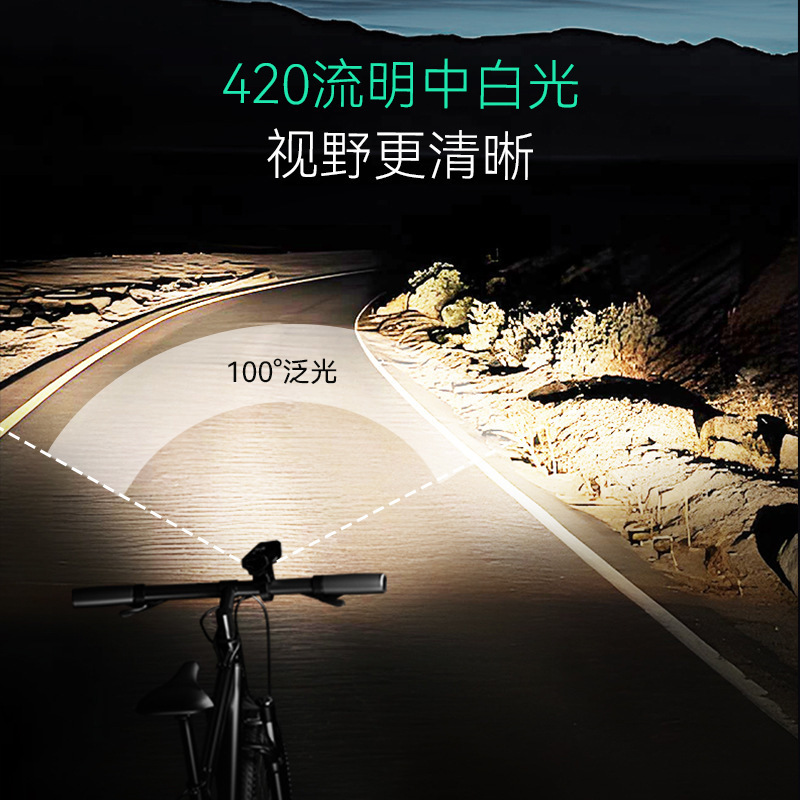 New cross-border LED bicycle light, outdoor night fishing, cycling with warning, multi-functional COB strong bald light details Picture