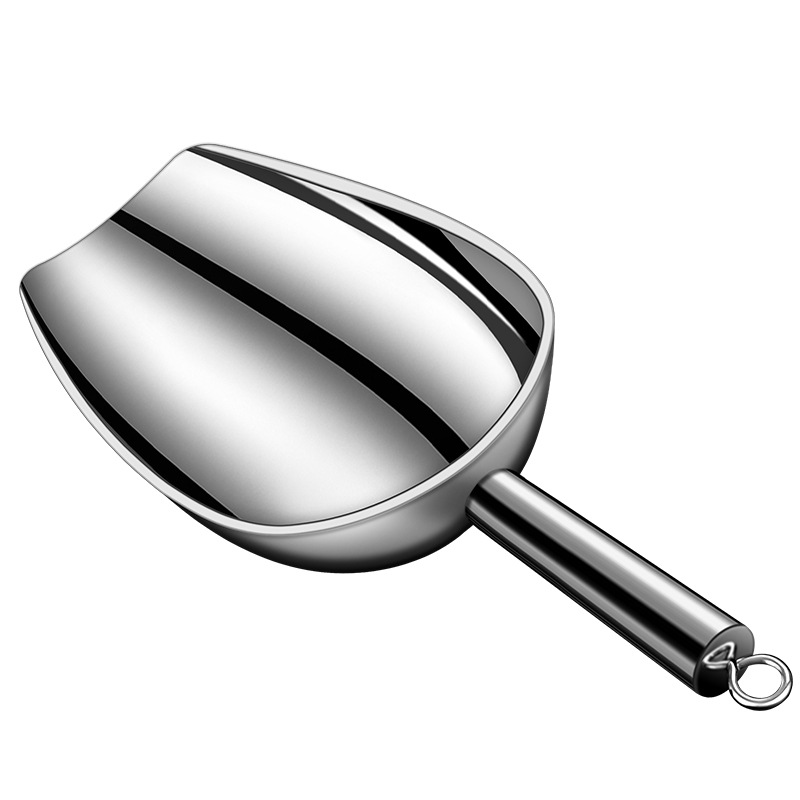 跨境不锈钢冰铲加厚干果五谷杂粮铲面粉铲豆铲冰块勺米铲食品铲子白底实物图
