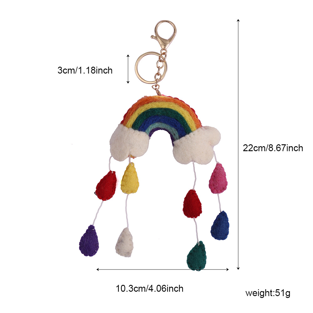Rainbow handmade wool felt pendants, Nepalese wool felt wind chimes, creative bag pendants, cute pendants wholesale Item Picture