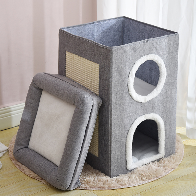Multi-functional pet cat bed, cat climbing frame, cat scratch board, mat combination, pet supplies set, durable, comfortable, relaxing and entertaining Application Scenario