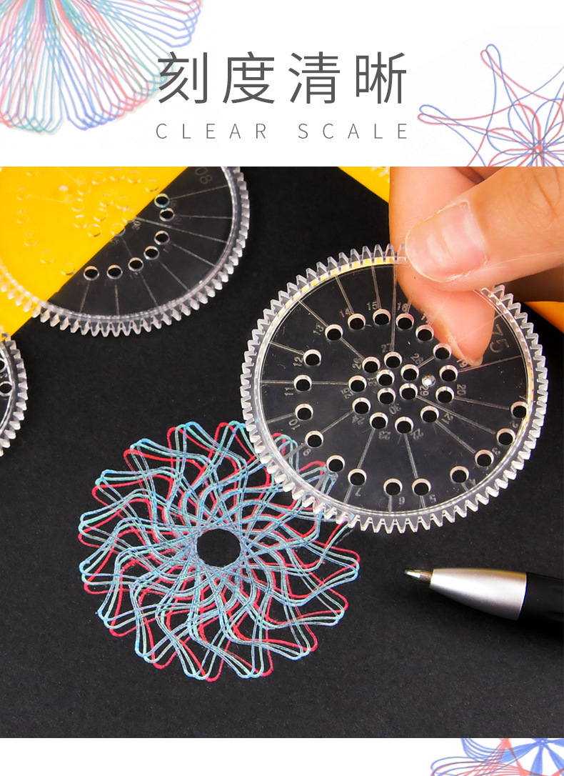Creative Magic multi-flower Ruler, versatile drawing board ruler, children and students' educational drawing and painting multi-flower ruler set ruler Item Picture