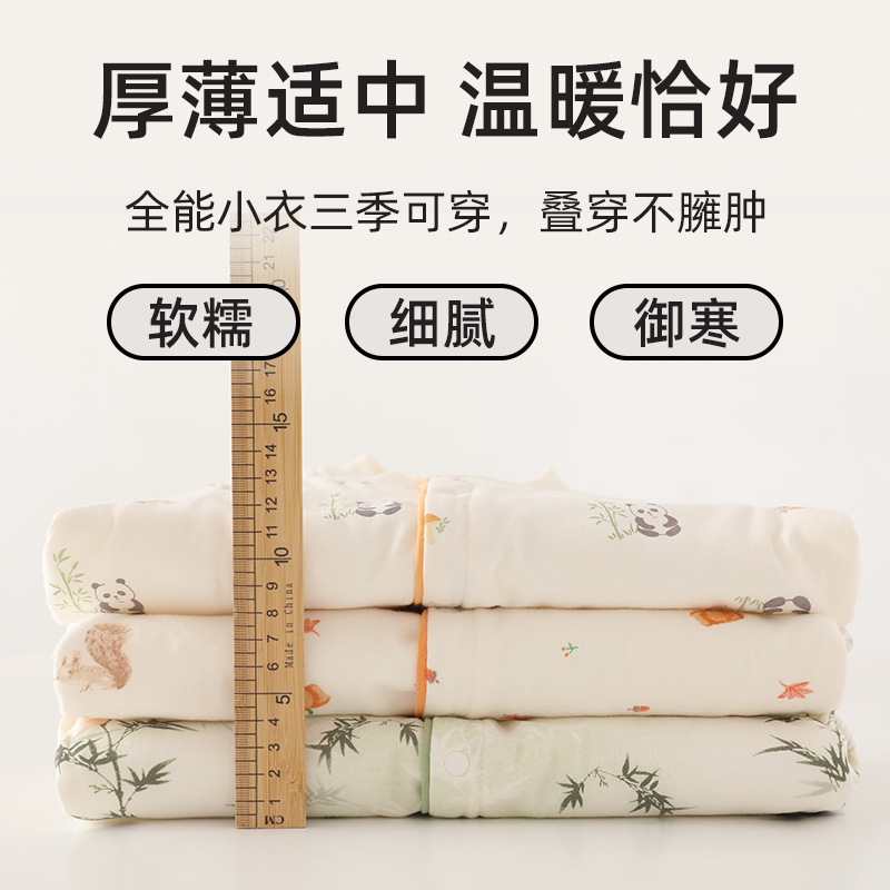 婴儿衣服宝宝秋冬款40克夹棉新生儿a类连体衣婴幼儿薄棉爬服保暖产品图