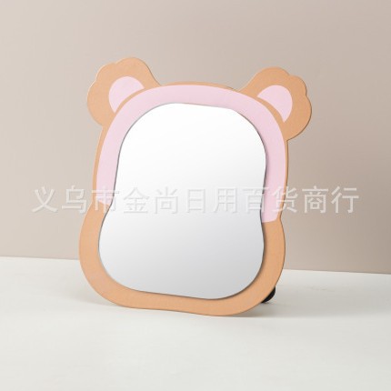 Cute animal makeup mirror, student dormitory desk, home dressing mirror, household standing high-definition cartoon beauty mirror Specification image