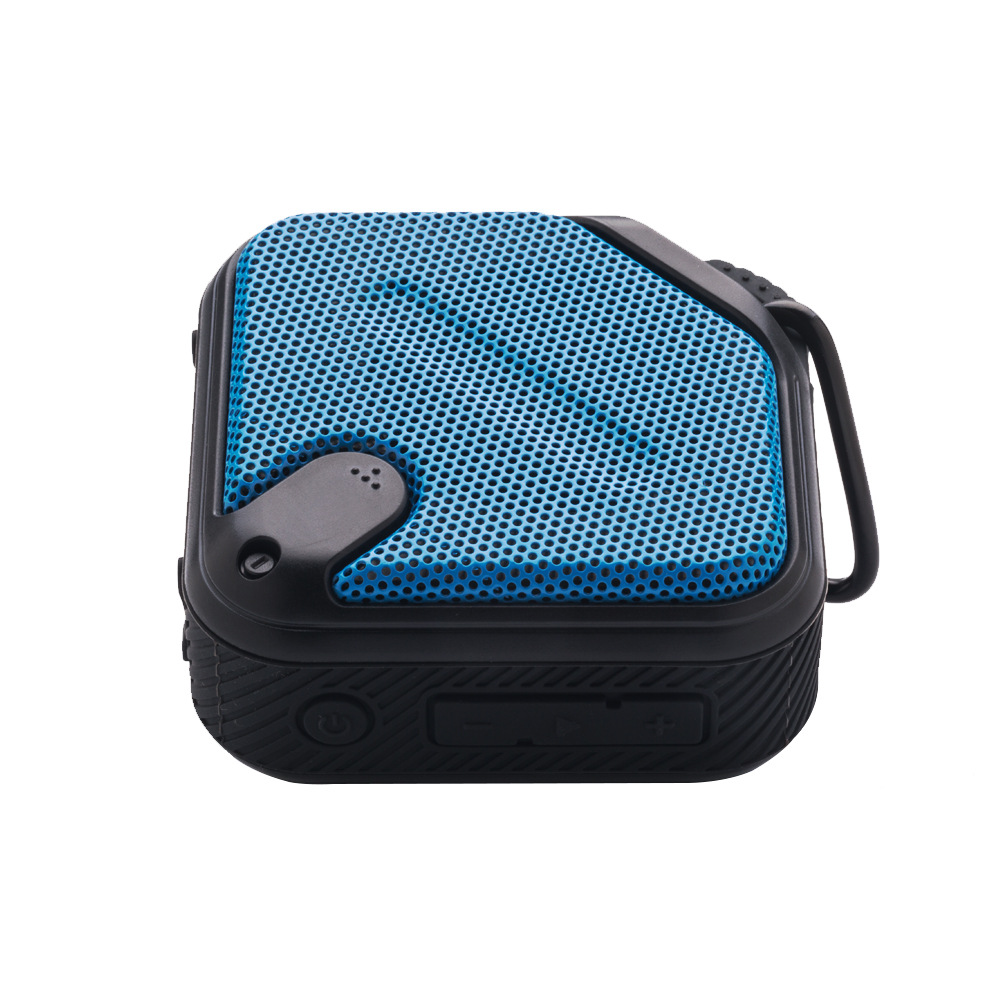 The wireless Bluetooth speaker with iron mesh is equipped with a waterproof small speaker, stereo, bass, and a small steel gun card Specification image