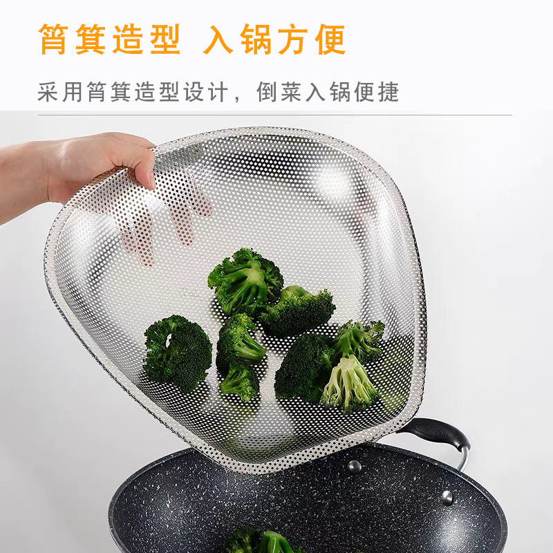 Multi-functional hanging stainless steel vegetable washing basket, draining basket, plastic basin, kitchen tableware storage and organization details Picture