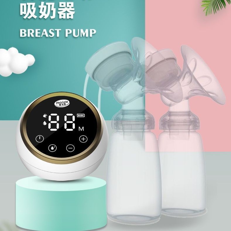 跨境专供全自动电动吸奶器英文包装智能双边静音吸乳器便携挤奶器