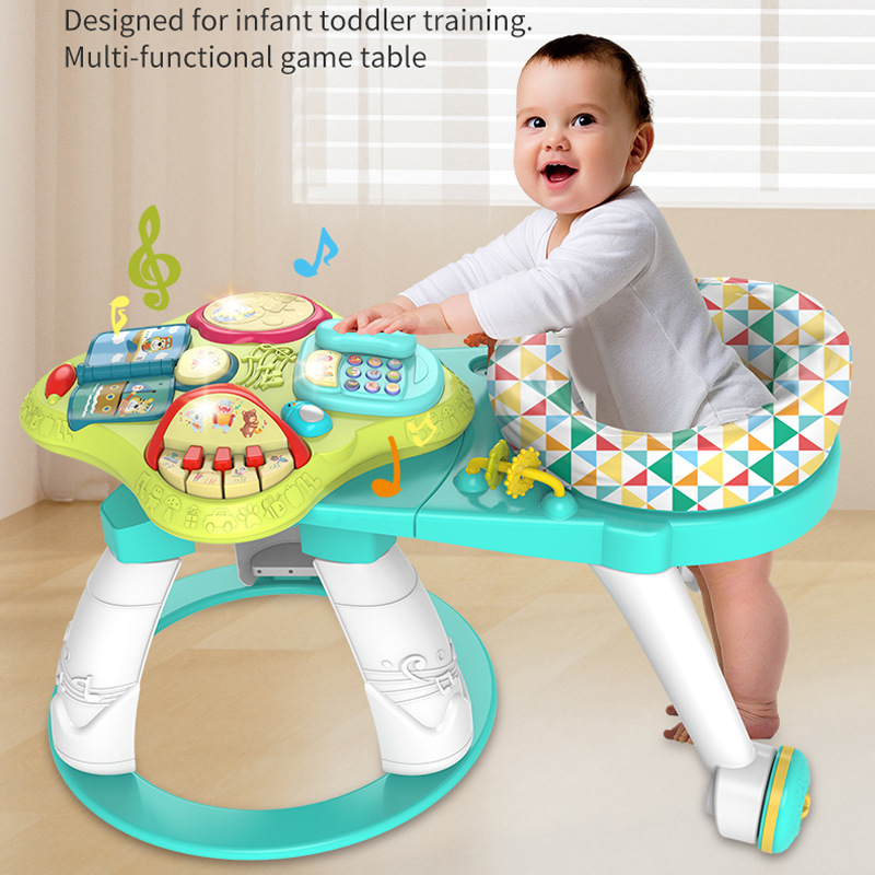 婴儿三合一多功能旋转游戏桌玩具新生儿宝宝1-3岁早教启蒙学习桌