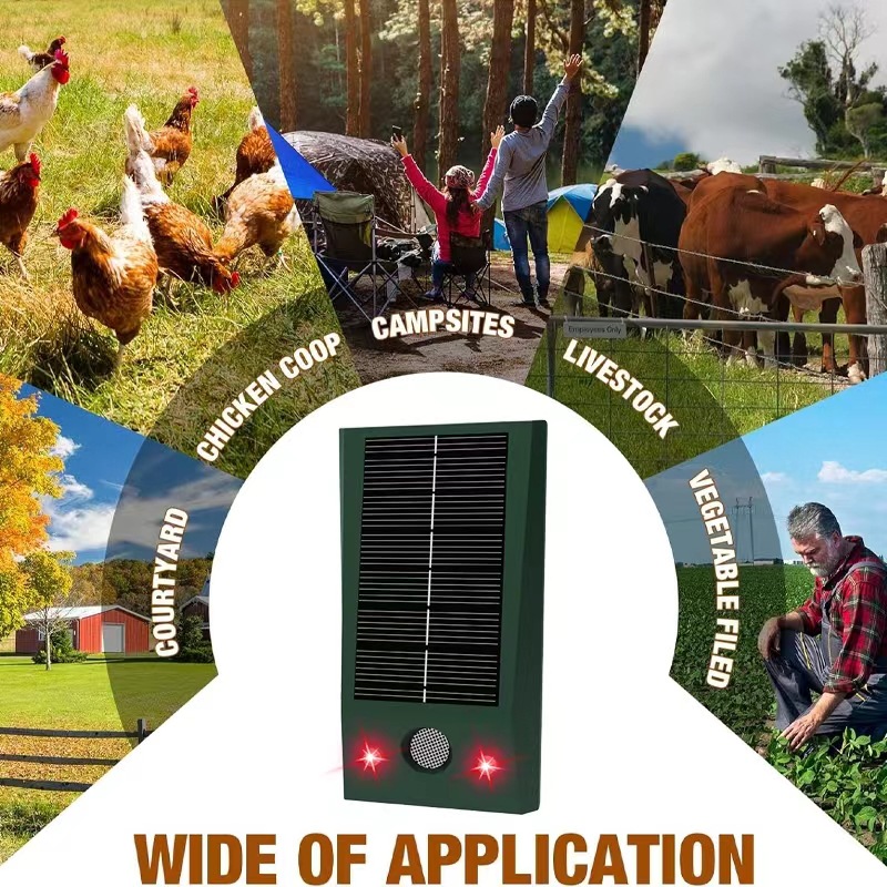 Cross-border bestsellers: rechargeable solar rat repellent, waterproof LED flash Wolf repellent, ultrasonic rat repellent Application Scenario