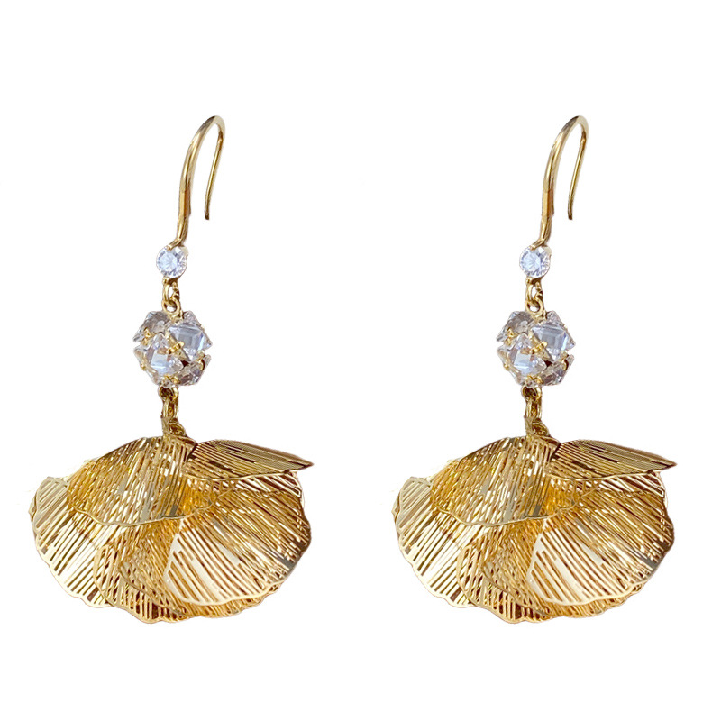 欧美个性夸张金属镂空树叶流苏耳坠轻奢时尚百搭长款显瘦耳饰批发详情图5