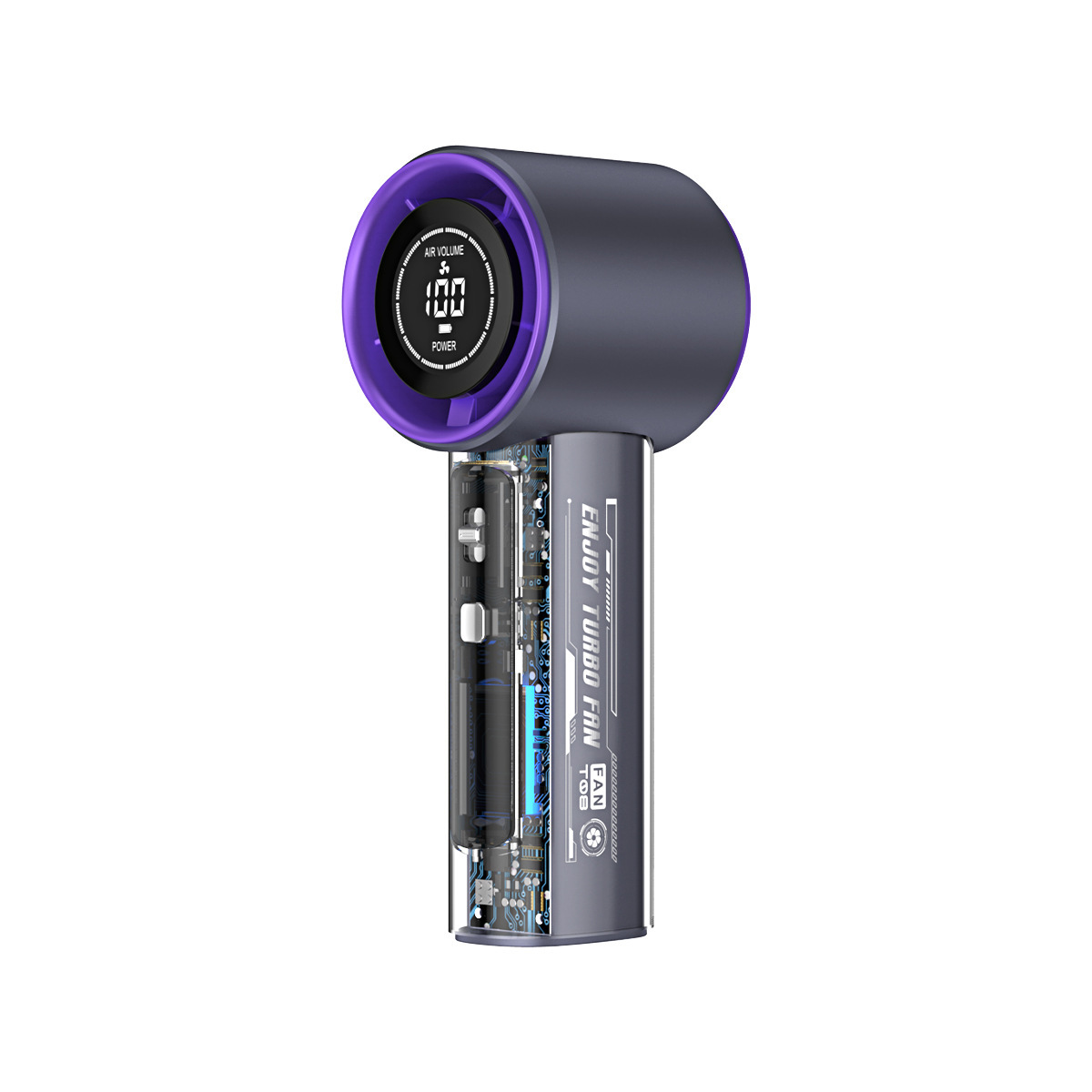 The new T17 high-speed violent turbine fan usb mini portable transparent mecha silent handheld small fan Item Picture