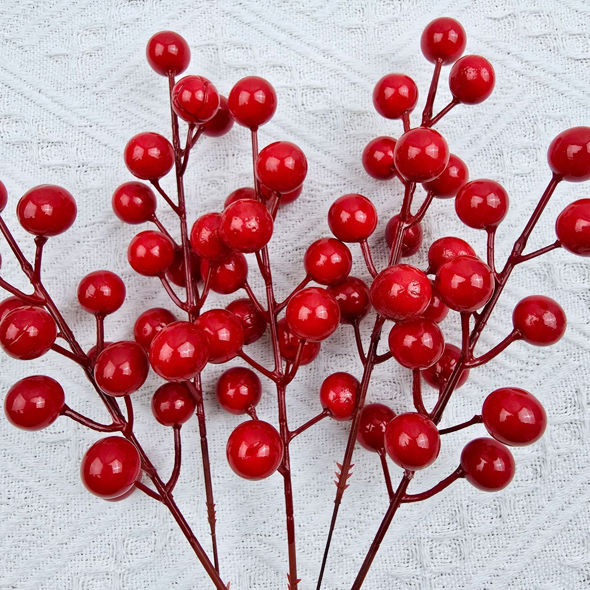 Red fruit artificial flowers, money fruit, Holly fruit, Christmas wreath, flower arrangement, berry decoration, 12 red fruit artificial flowers