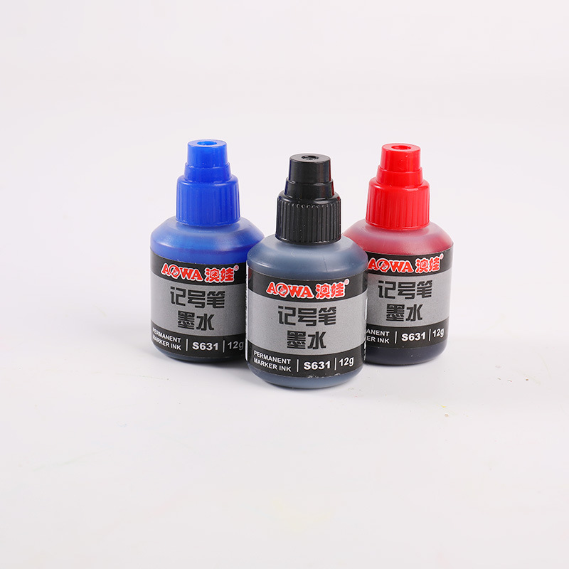 Large-head oil-based marker pen ink, oil-based black refill, 12ml, outlining pen filling water Specification drawing