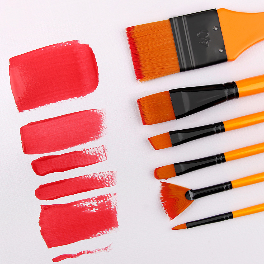 Xinbowen Watercolor Pen 6-piece brush set Mixed head Wooden art student Special acrylic paint painting brush wholesale details Picture