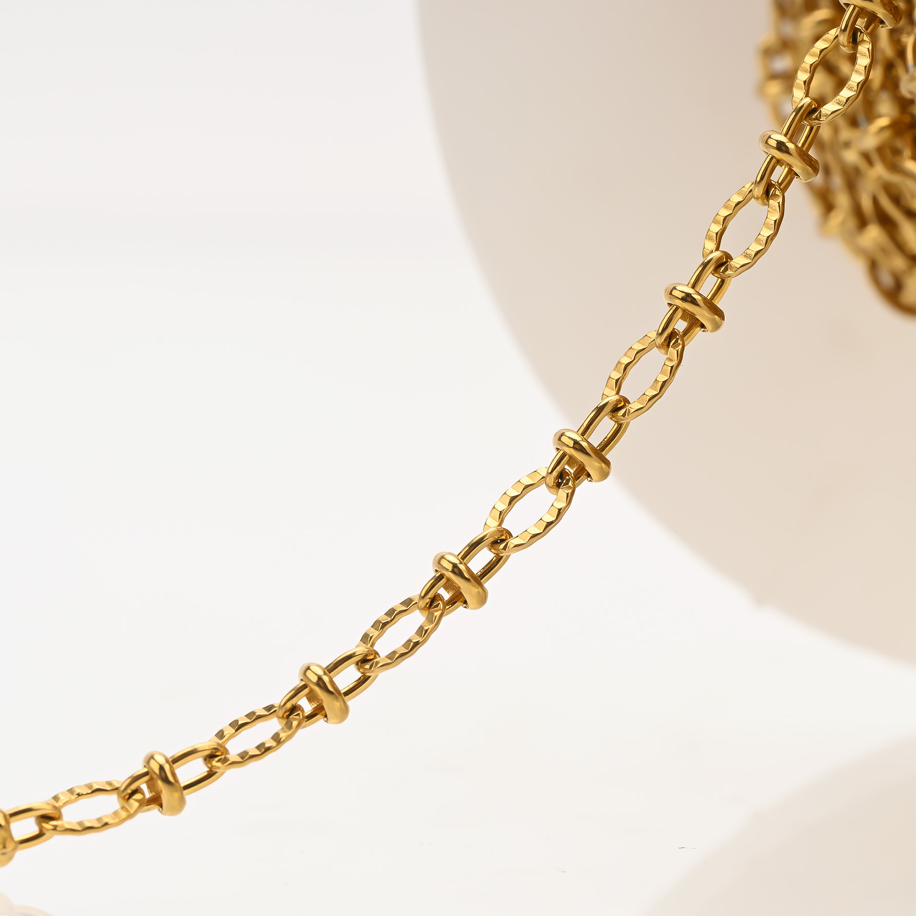 Stainless steel jewelry necklace, plain chain, bare chain, bracelet, Korean chain, cross chain, O-shaped chain Specification image