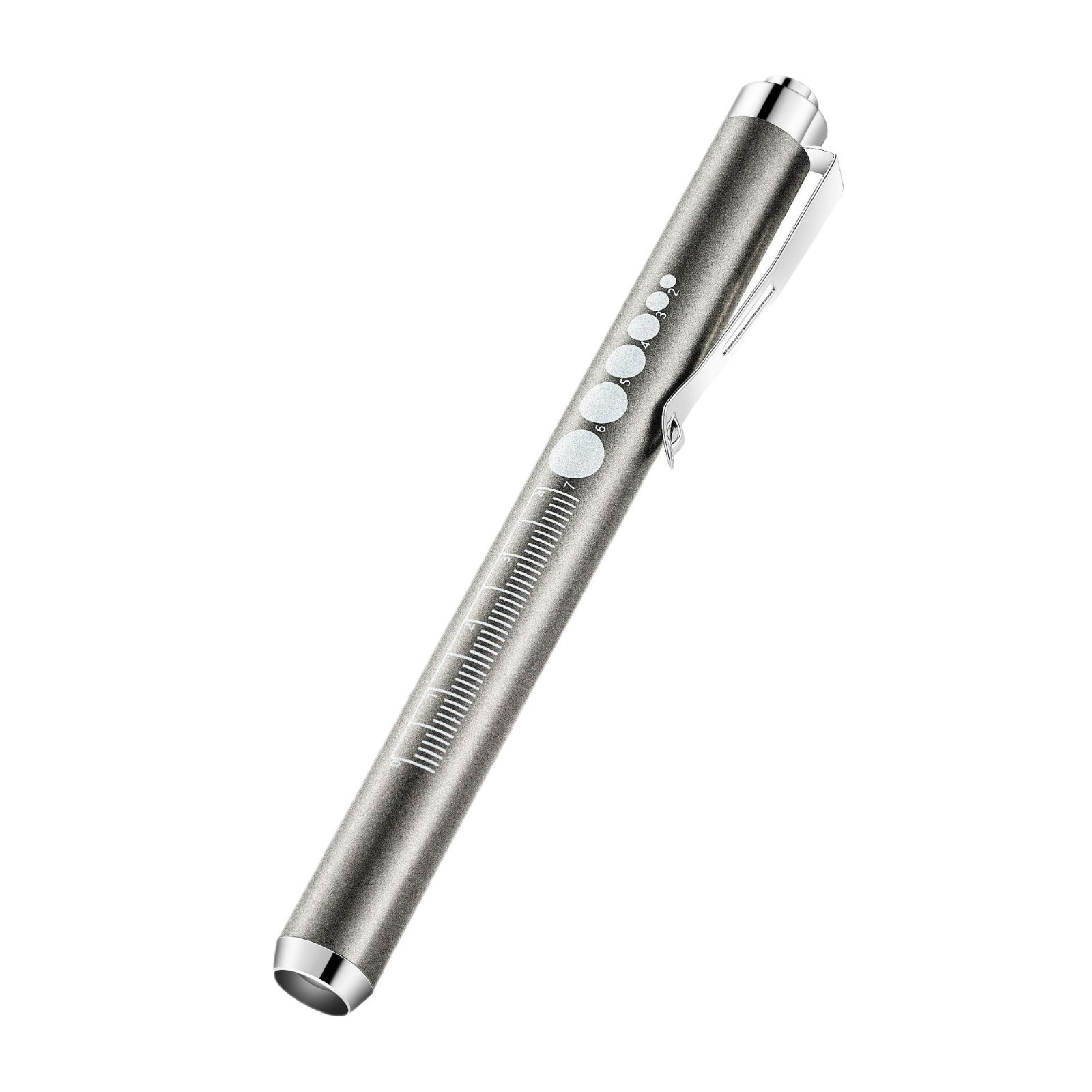 USB rechargeable pupil, medical pen lamp, flashlight, stainless steel metal, yellow and white light, press the switch after the nurse examines Item Picture