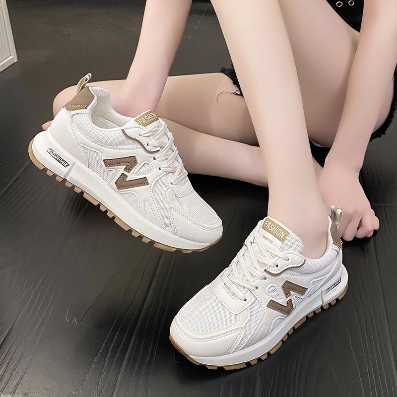 Cross-border sports shoes for women 2025 Autumn New breathable casual thick-soled dad shoes Fashionable mesh women's casual shoes Specification image