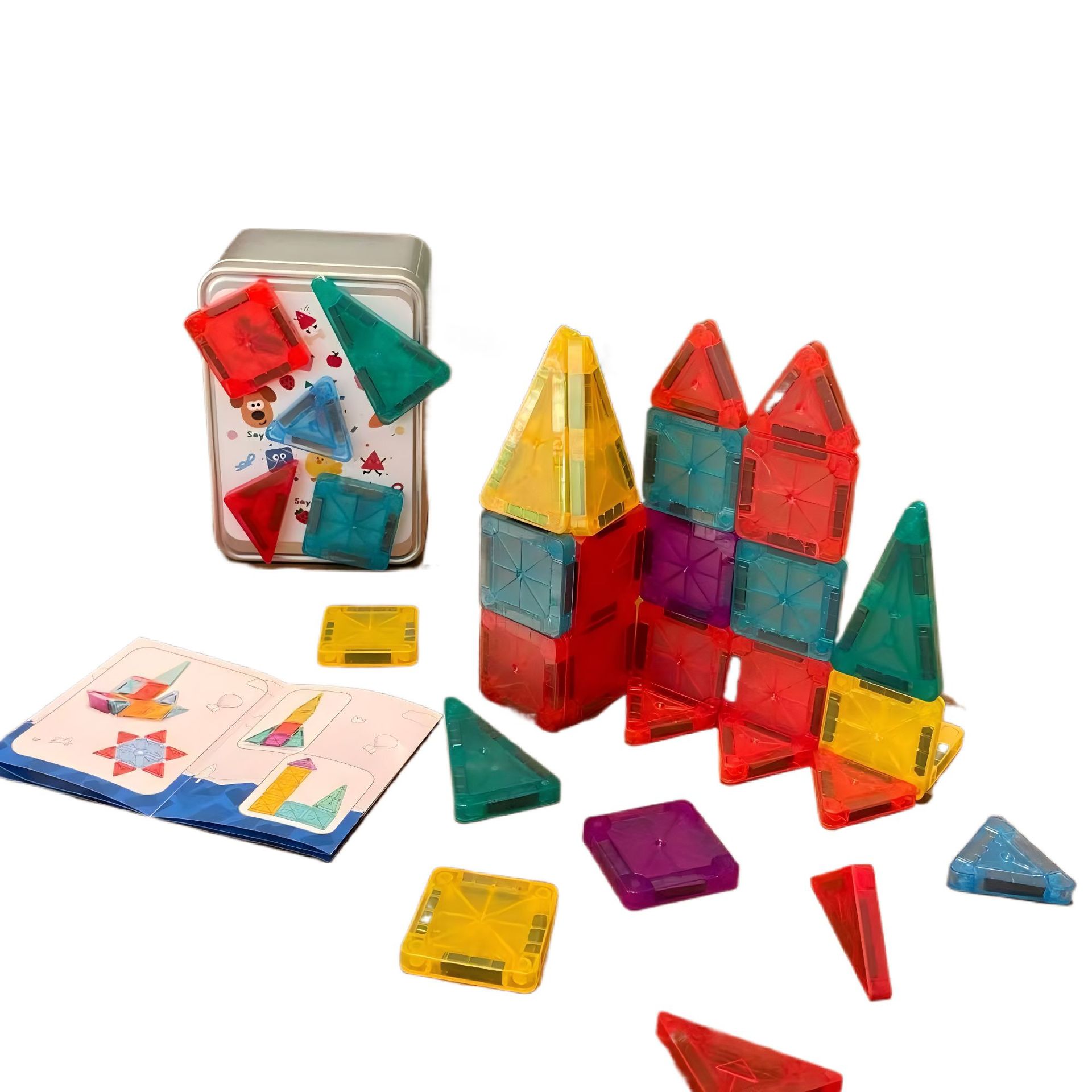 磁力片/迷你世界磁力方块/磁力方块/磁力片儿童拼接/磁力积木白底实物图