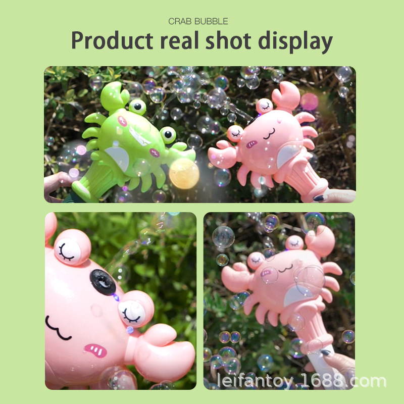 A new cross-border best-selling electric cartoon crab bubble stick light handheld fully automatic children's bubble machine toy Application Scenario