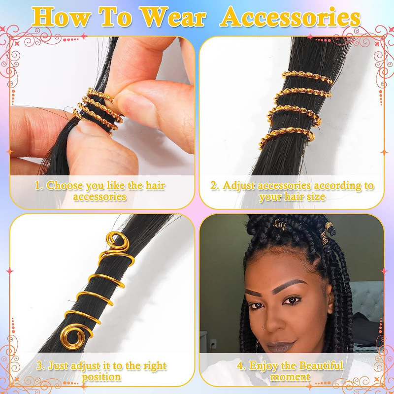 220 diy braid sets for women, braids, braid rings, spring and golden flower tube hair accessories Application Scenario