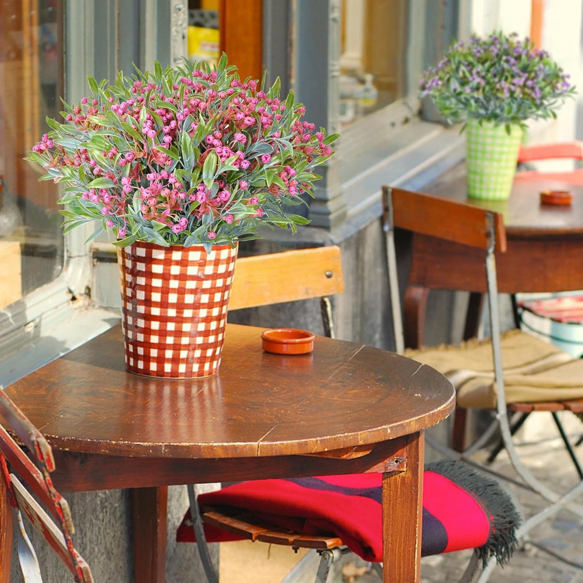 仿真花DIY发饰配件/假花/5朵塑膠花/仿真花/假花批发产品图