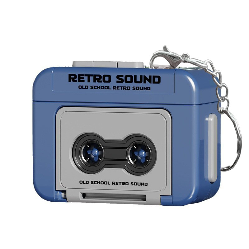 Retro tape recorder, couple's confession gift, mini recordable tape, fun music box, keychain pendant, toy Item Picture