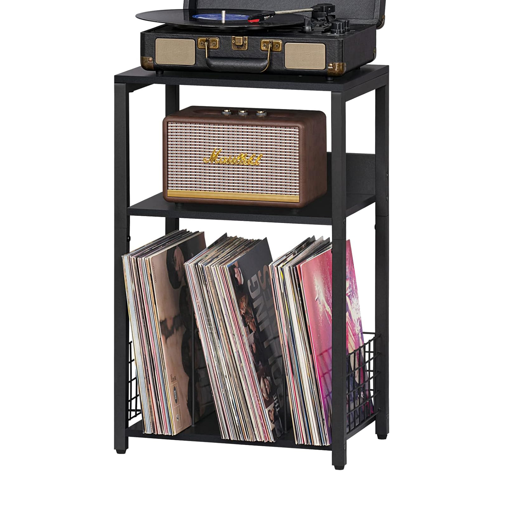 Amazon cross-border e-commerce bedroom and living room multi-layer storage rack, wooden 3-layer sofa, bedside table with storage Item Picture