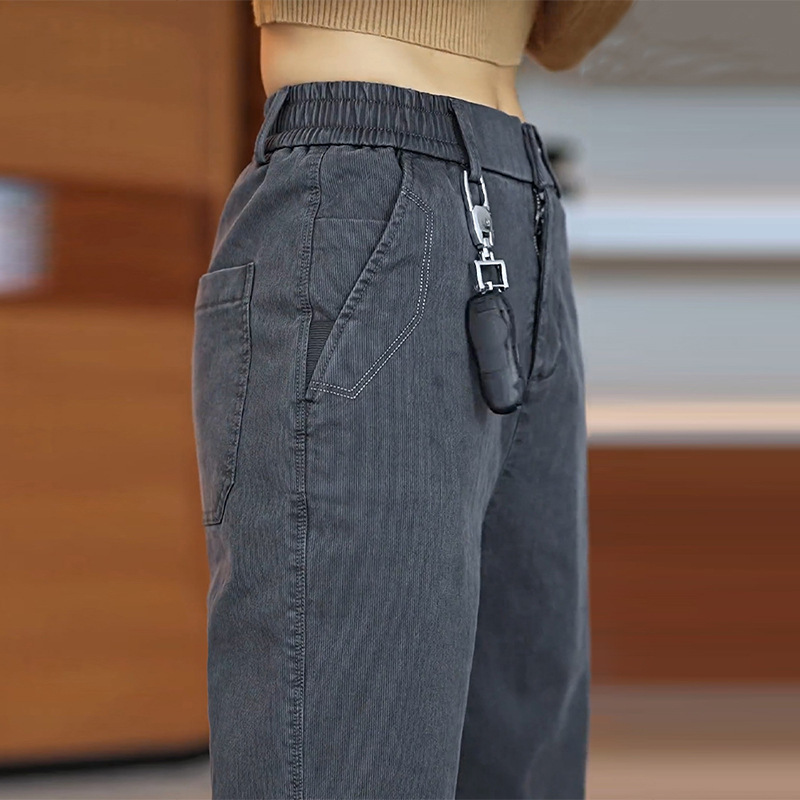 Spring 2025 new men's casual pants, loose straight-leg, versatile business trousers, trendy sporty season long pants for men