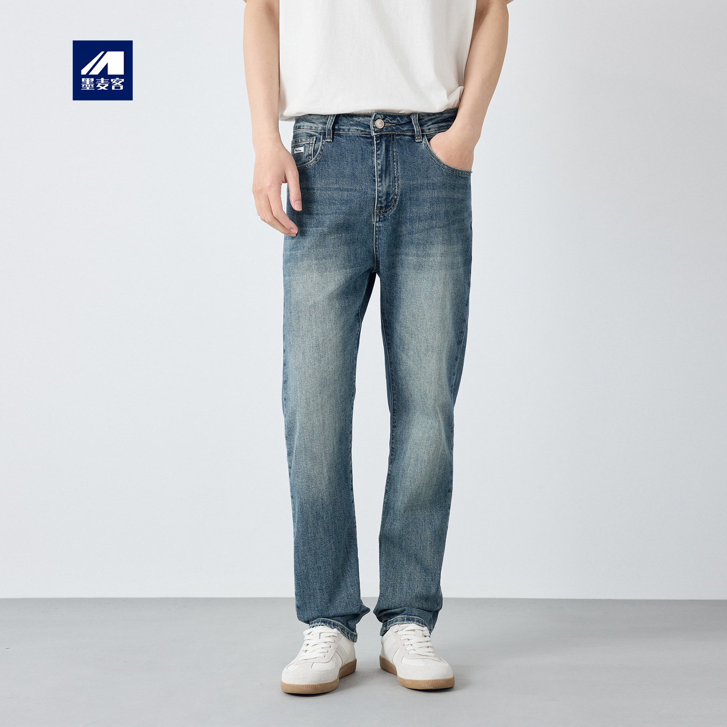 Mamike Men's Wear High-Intelligence Tongqin Jeans 2026 Spring New Retro small straight Men's Pants 97367.
