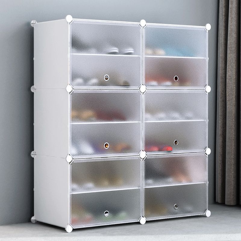 Cross-border supply simple indoor shoe cabinet, folding shoe rack combination, wall dust-proof storage, large folding shoe cabinet for home use Specification image