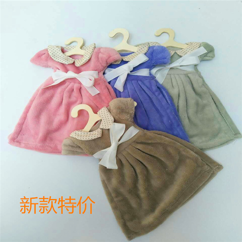 厂家批发珊瑚绒小裙子擦手巾 韩式创意卡通挂式擦手巾 毛巾直销