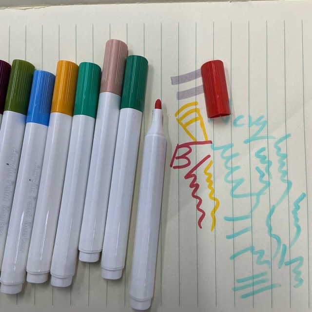 120色912花崎子三角丙烯马克笔PP桶装绘画美术丙烯颜料彩色马克笔马克笔丙烯马克笔画气球马克软笔6色笔软头马克笔