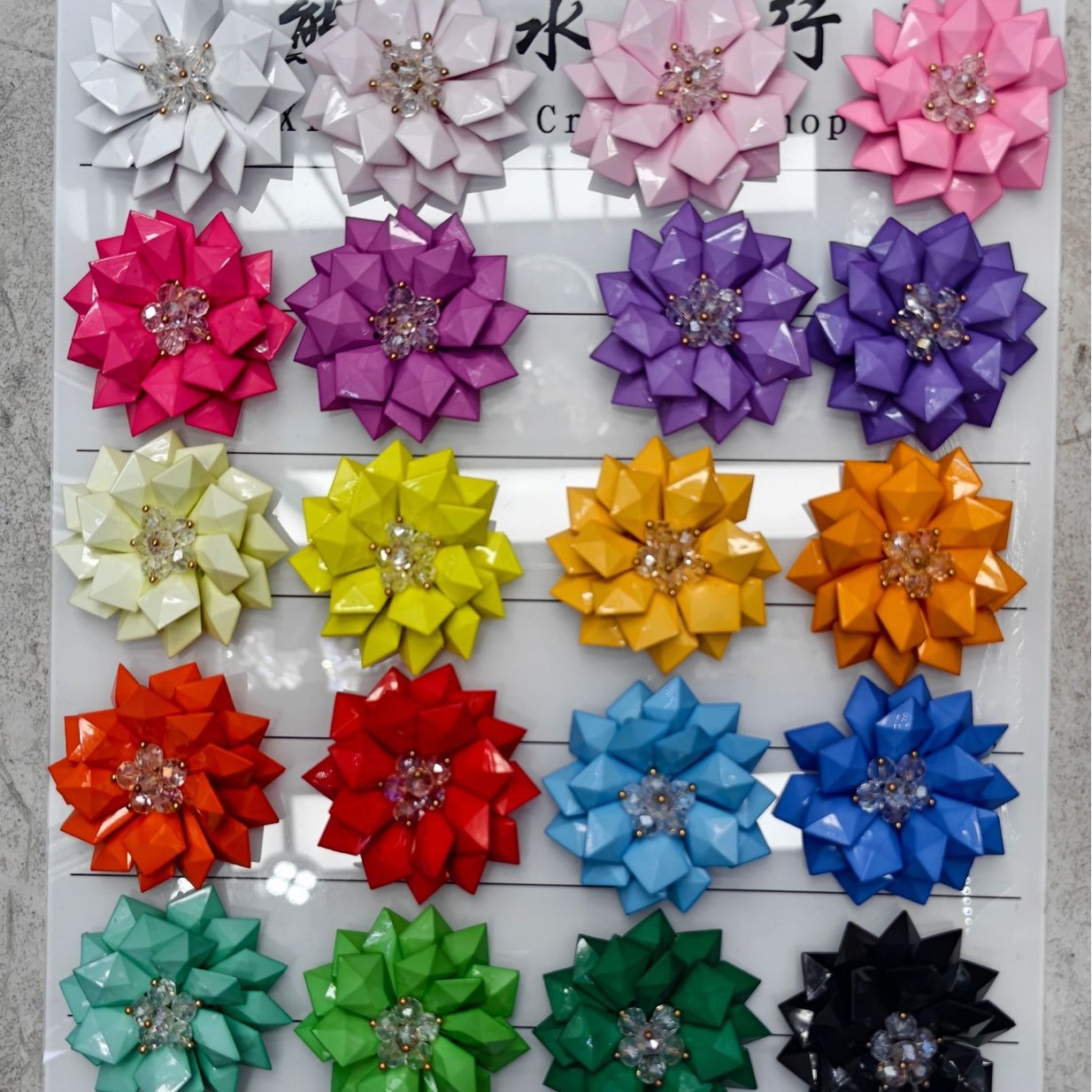 厂家新款 钉珠花蕊镶钻花瓣亮片服装辅料衣领DIY饰品图