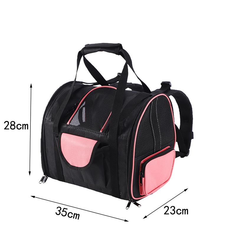 Rongka Pet Cross-border Multi-functional Pet Travel Bag, large-capacity personalized double-shoulder pet bag, Breathable Oxford fabric cat and dog handbag Item Picture