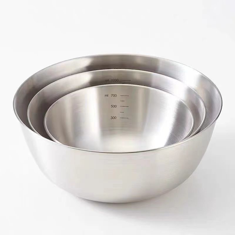 Stainless steel salad basin, household baking egg-beating basin, kitchen sink for washing vegetables, salad bowl, mixing dish basin Item Picture