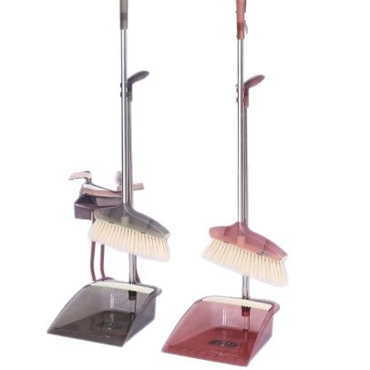 Thickened set sweeping handle, living room sweeping broom, household set sweeping broom, dustpan combination, plastic broom basket, stainless steel rod Item Picture