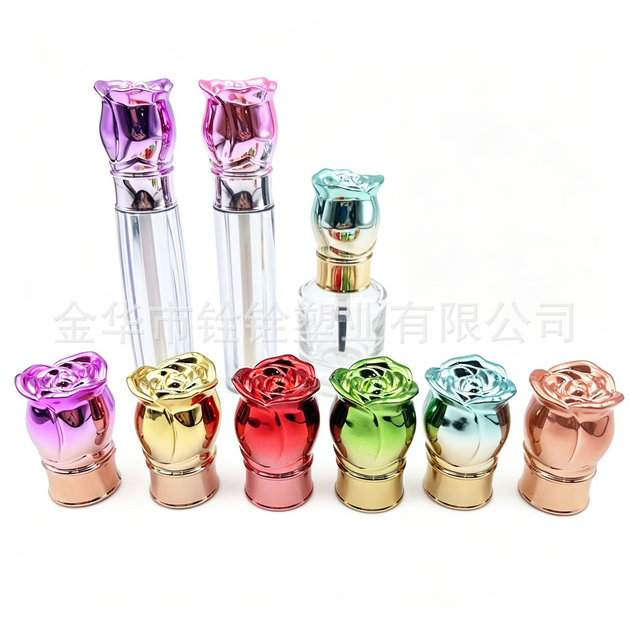 N321 Nail Polish cap Rose flower gradient UV color series nail polish cap Lip gloss cap Cosmetic packaging material cap Item Picture