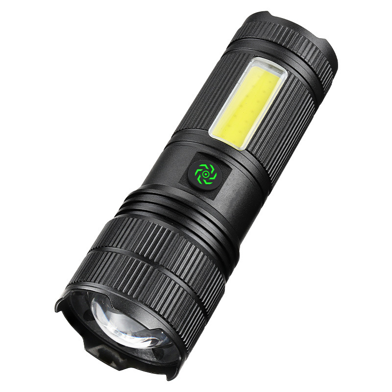New cross-border high-intensity flashlight, outdoor multi-functional long-range lighting flashlight, white laser flashlight with side light Item Picture