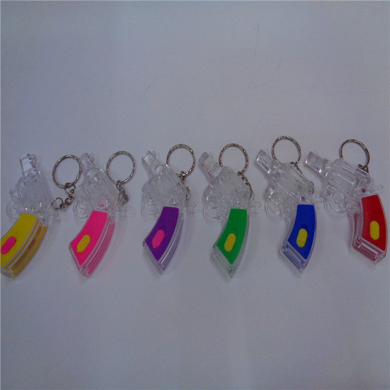 Yiwu children's toys new mini luminous gift LED keychain night light hanging card 001 gun manufacturer wholesale Specification image